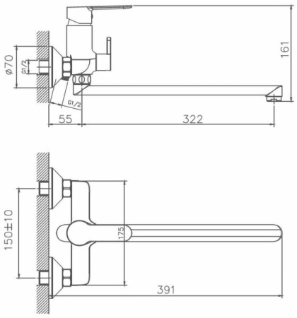 Смеситель для ванны Haiba HB22557-8